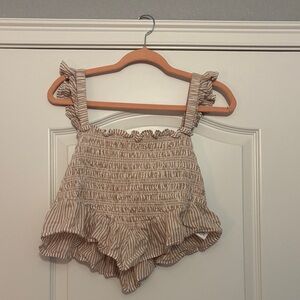 American Eagle Outfitters Tan Striped Kids Shorts
